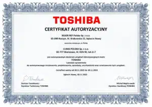 TOSHIBA Certificate