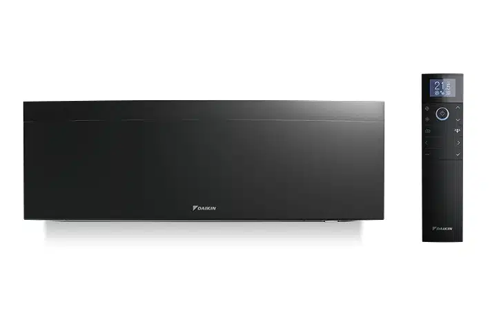 Daikin Emura black air conditioner with remote control