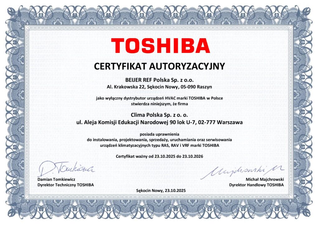 klimatyzacja toshiba warszawa