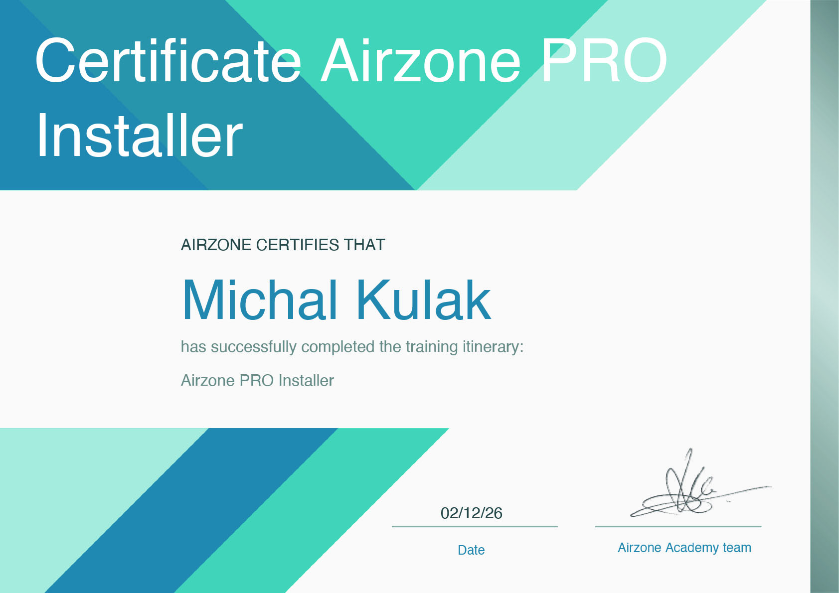 Certyfikat Michał Kulak kopia